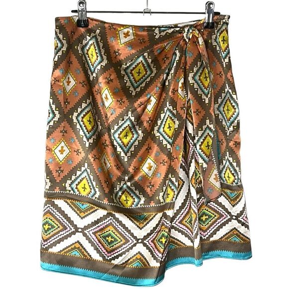 Boston Proper Desert Diamond Faux Wrap SW Sarong Mini Skirt Size 6 - Picture 2 of 9